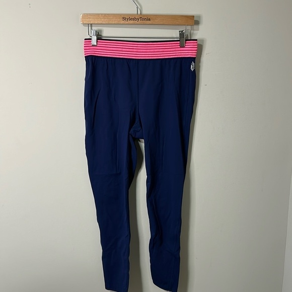 Free People Practice Makes Perfect Leggings Navigate Navy Pink Size Large - Picture 4 of 14